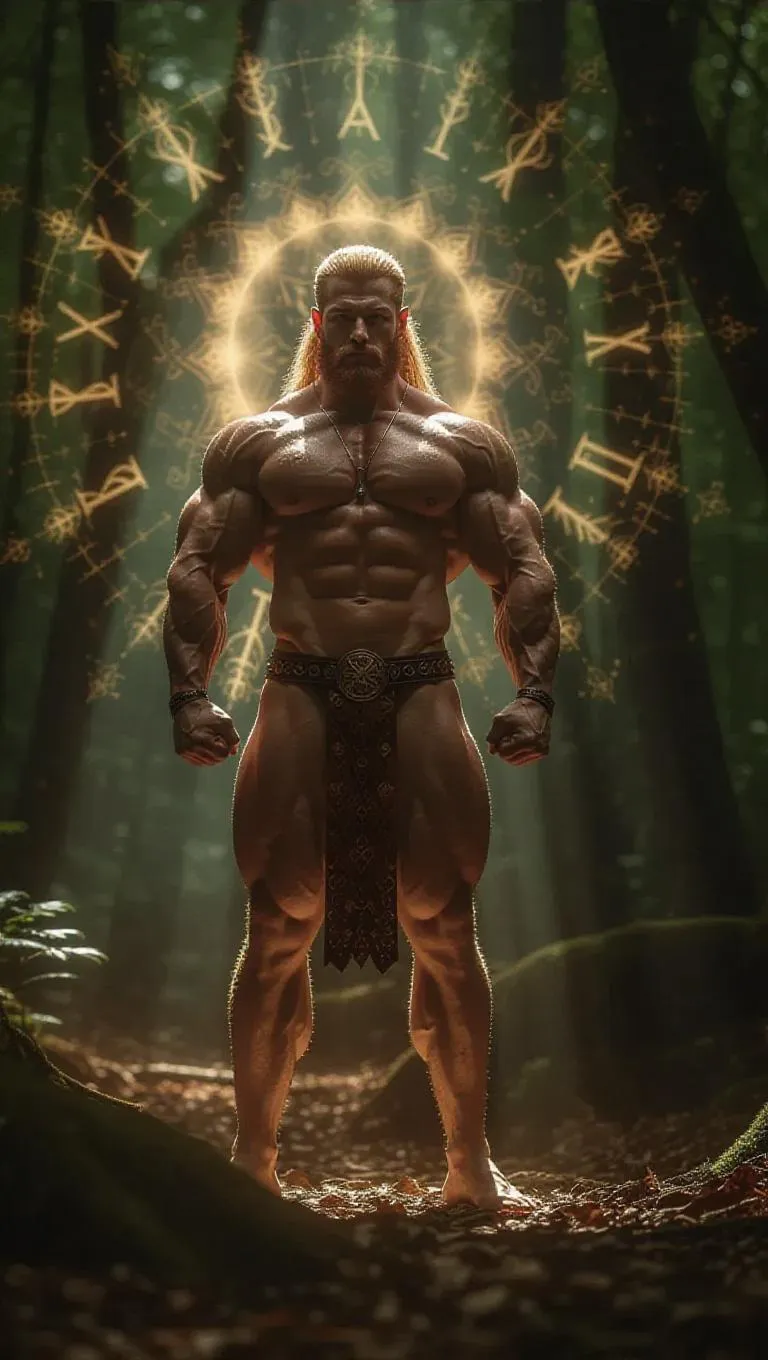 Lugh, Celtic god of the sun and magick, embodied as a muscular ...
